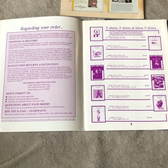 Boy Toy by Mail - Madonna Fan Club Merchandise Catalogs - Bundle of 3 - Picture 3 of 11